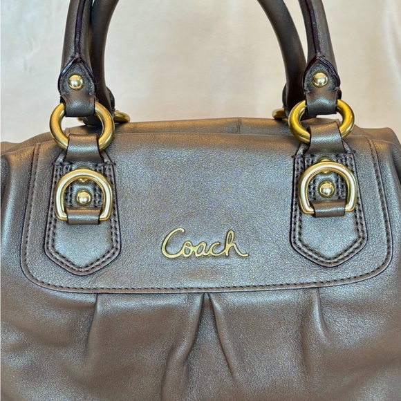 Vintage Coach Ashley Leather Satchel - Metallic Pewter - Picture 2 of 8